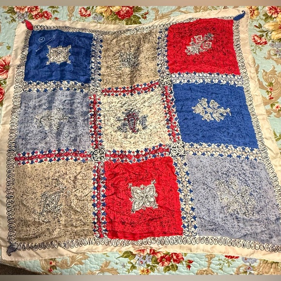 Vintage Mercedes Benz 100% Silk Scarf - Picture 1 of 4